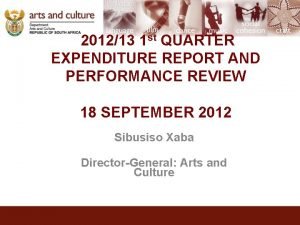 201213 1 st QUARTER EXPENDITURE REPORT AND PERFORMANCE