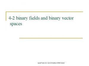 Binary vector space