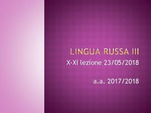 XXI lezione 23052018 a a 20172018 La proposizione