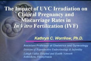 The Impact of UVC Irradiation on Clinical Pregnancy