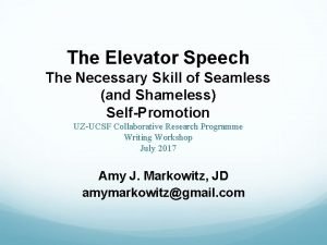 Elevator pitch formula Elevator pitch formula