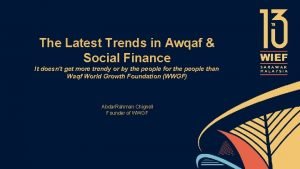 The Latest Trends in Awqaf Social Finance It