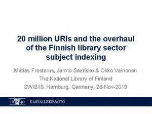 20 million URIs and the overhaul of the