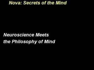 Nova secrets of the mind