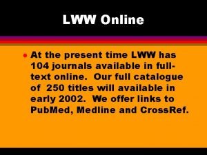 Lww online