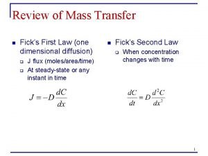 Fick's first and second law of diffusion
