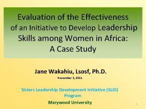 Sisters leadership development initiative