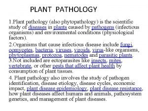 Plant pathology Plant pathology