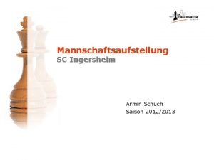 Mannschaftsaufstellung SC Ingersheim Armin Schuch Saison 20122013 Rahmenbedingungen