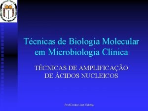 Tcnicas de Biologia Molecular em Microbiologia Clnica TCNICAS