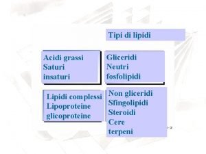 Grassi saturi e insaturi