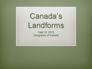 Landform regions of canada map