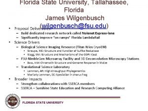 Florida State University Tallahassee Florida James Wilgenbusch wilgenbuschfsu