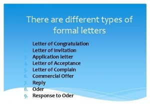 Types of formal letter