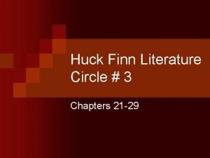 Huck Finn Literature Circle 3 Chapters 21 29