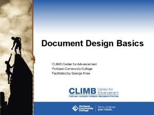 Document Design Basics Document Design Focus The Rule