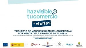 PROYECTO DE MODERNIZACIN DEL COMERCIO AL POR MENOR