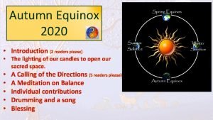Autumn Equinox 2020 Introduction 2 readers please The