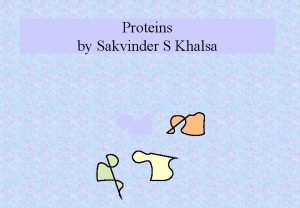 Proteins by Sakvinder S Khalsa WE SHALL LOOK