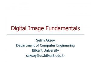 Digital Image Fundamentals Selim Aksoy Department of Computer