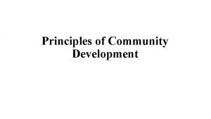 10 principle of community development