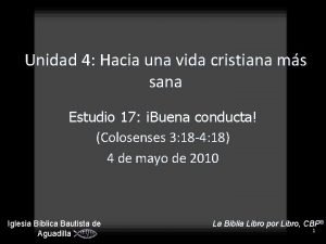 Unidad 4 Hacia una vida cristiana ms sana