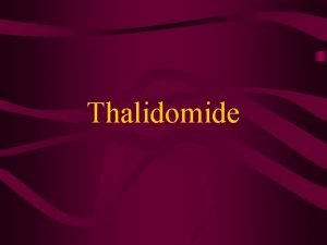 Thalidomide sleeping pill