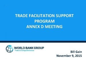 Trade facilitation support program