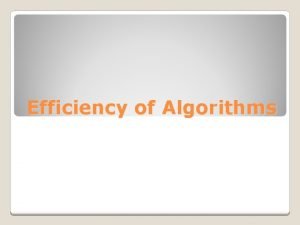 Efficiency of Algorithms UML HasA Relationship Node data