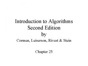 Introduction to algorithms 2nd edition