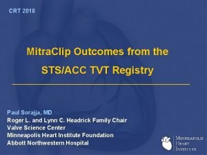 CRT 2018 Mitra Clip Outcomes from the STSACC