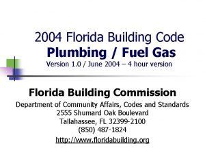 Florida building code gas piping