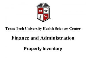 Texas Tech University Health Sciences Center Finance and