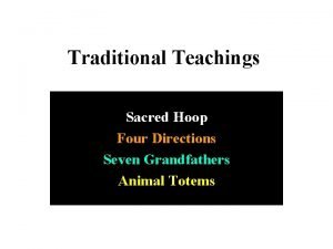 Traditional Teachings Sacred Hoop Four Directions Seven Grandfathers
