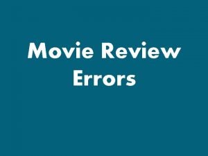 Example of a movie review