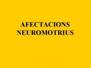 AFECTACIONS NEUROMOTRIUS TIPUS Afectacions neuromotrius permanents Sn transtorns