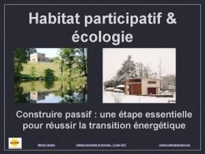 Habitat participatif cologie Construire passif une tape essentielle