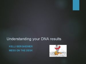 Understanding your DNA results KELLI BERGHEIMER MESS ON