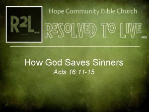 Cover Picture How God Saves Sinners Acts 16