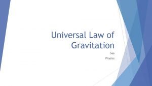 Universal Law of Gravitation Seo Physics Universal Gravitation