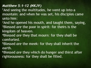 Matthew 5 1-12