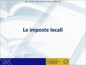 BOSI GUERRA I tributi nelleconomia italiana Il Mulino