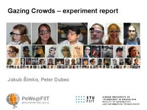 Gazing Crowds experiment report Jakub imko Peter Dubec