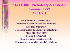 Applications of statistics