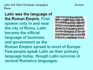Where was latin spoken