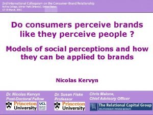 Do consumers perceive brands like they perceive people