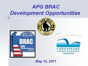 APG BRAC Development Opportunities May 12 2011 Why