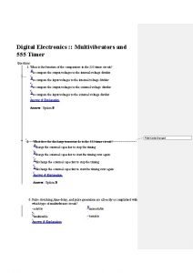 Digital Electronics Multivibrators and 555 Timer Questions 1