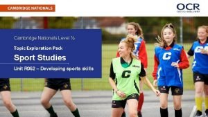 Cambridge nationals sport studies