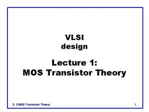 Mos transistor theory